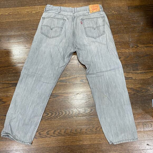 Levi’s 505 Light Grey Denim Jeans Size 38 x 30 Straight Leg - Picture 9 of 10
